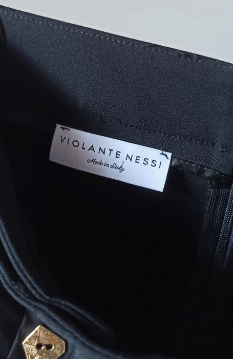 Violante Nessi wełniane spodnie rozszerzane wysoki stan dzwony