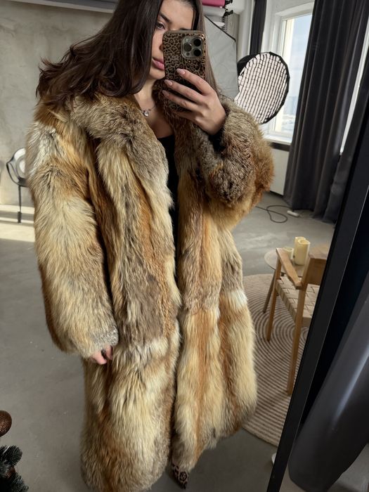 Шуба лисиця натуральна вінтаж 125см