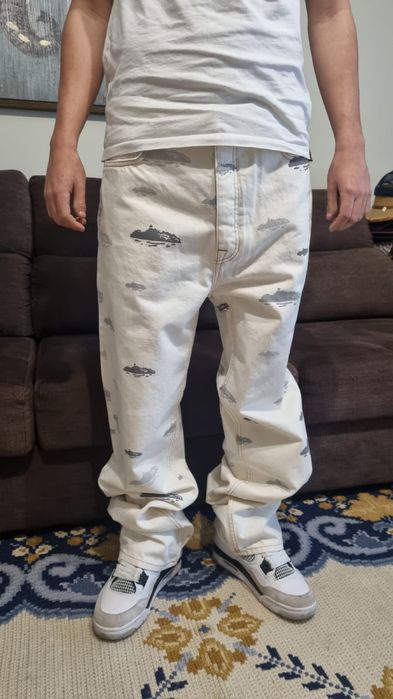 Corteiz Alcatraz Pattern Denim Jeans