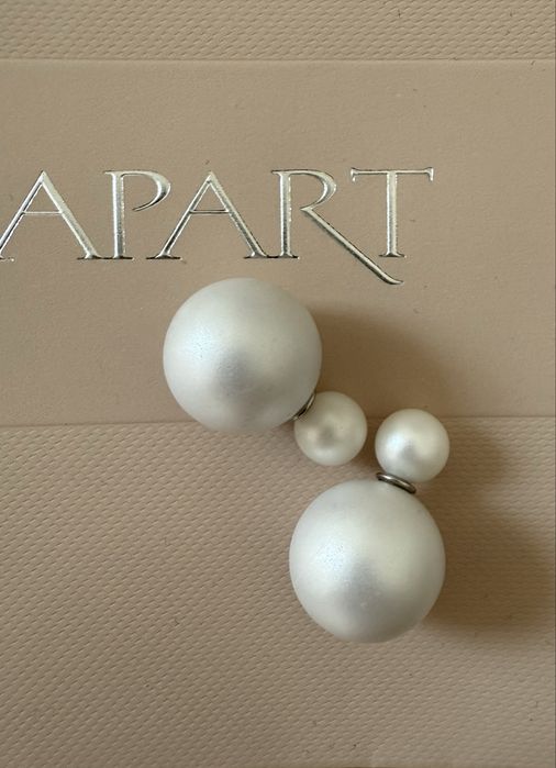 Kolczyki kulki perły dwustronne double ball eleganckie klasyczne