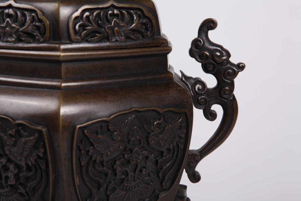 Incensário bronze Leão guardião chinês