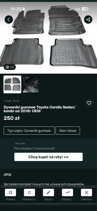 Dywaniki corolla