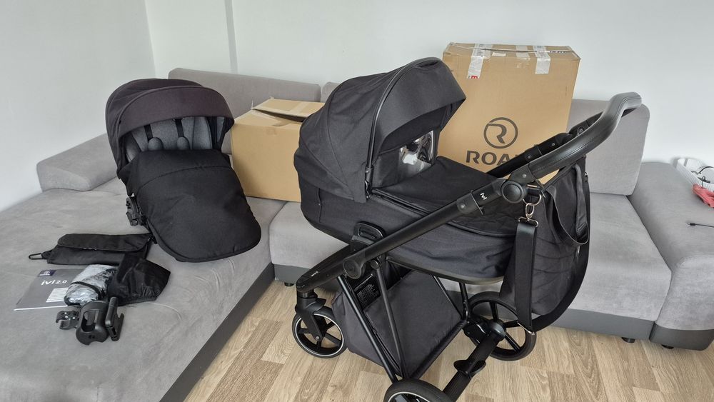 Roan ivi 2.0 czarny black spacerówka gondola 2 w 1