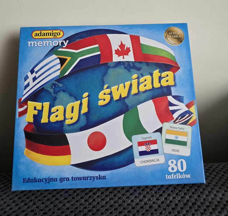Planszowa Gra EDUKACYJNA Dla 6 LATKA Gra w Memory MEMOS Memory Flagi