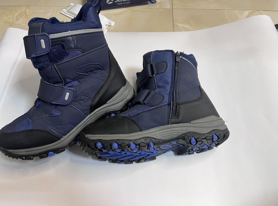 Підліткові зимові дутики термо черевики на липучках