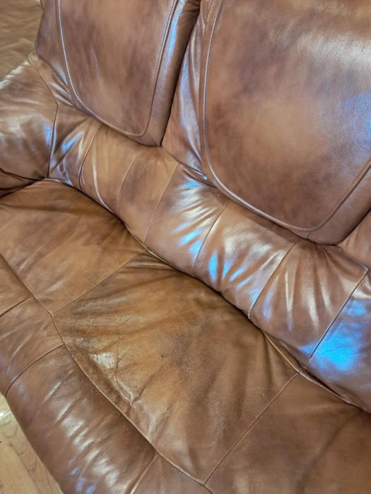 Skórzany wypoczynek skóry brązowe skórzane kanapy sofa