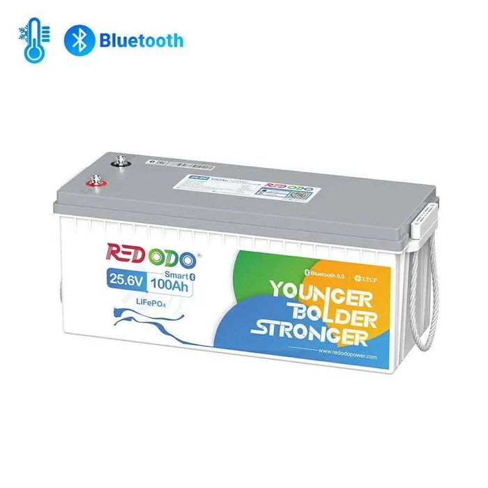 Redodo 24V 100Ah battery LiFePO4 Bluetooth BMS Smart