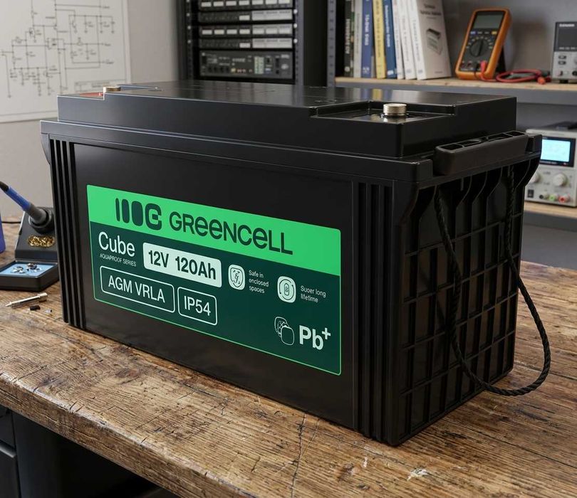 Аккумулятор 12V 120Ah AGM Green Cell для інвертора котла Акумулятор ИБП ДБЖ UPS бесперебойника безперебійника гелевый сонячних станцій тяговий 12В