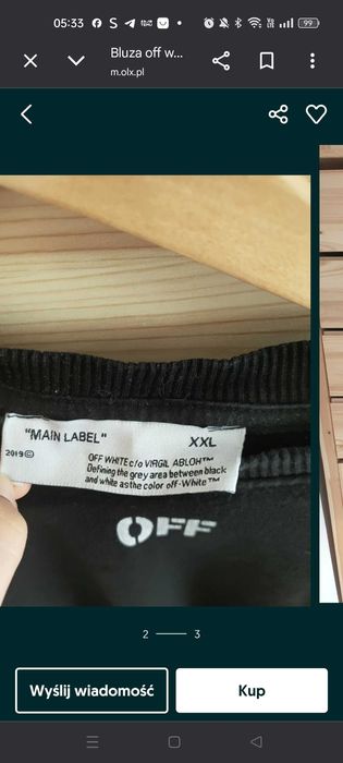 bluza xxl off white polecam bardziej na xl