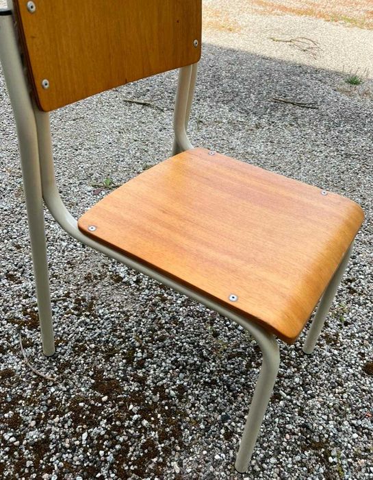 Cadeiras de Criança de Madeira e Aço