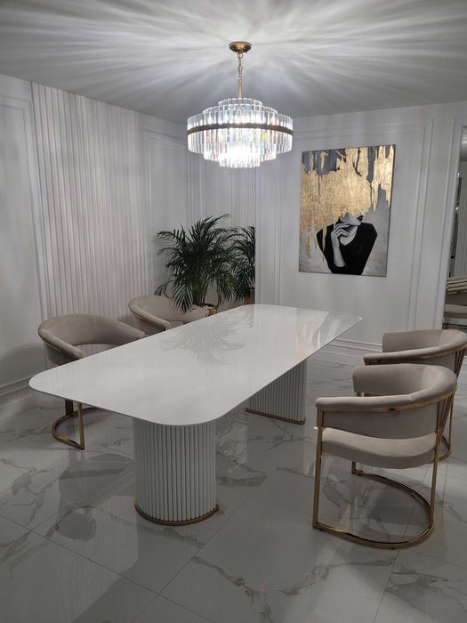 Stół LORIS z blatem slim, stół z lamelami, AKANT Meble