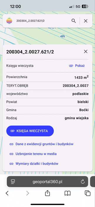 Sprzedam las  1 ha obręb Wandalin