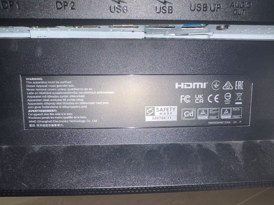 Uszkodzony Philips Evnia 34" Curved (zbity ekran) + Stopa / Części
