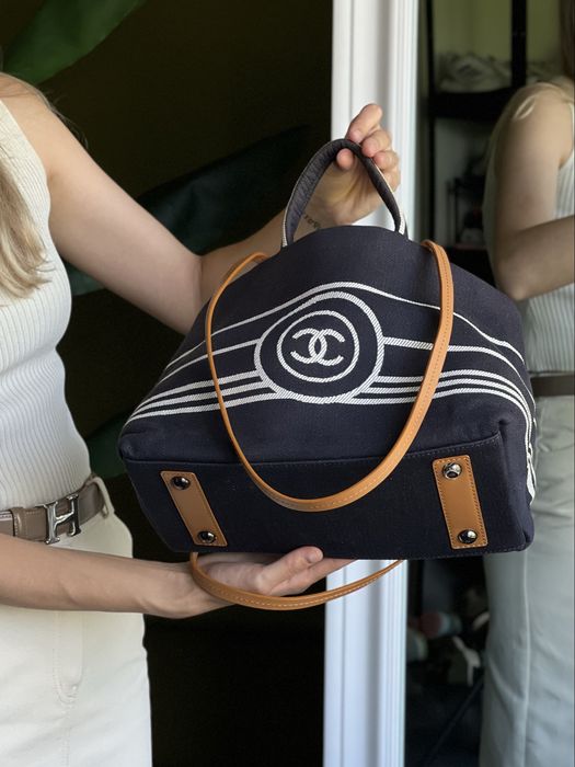 Chanel Canvas Tote navy/white — Made in Italy, Оригінал !