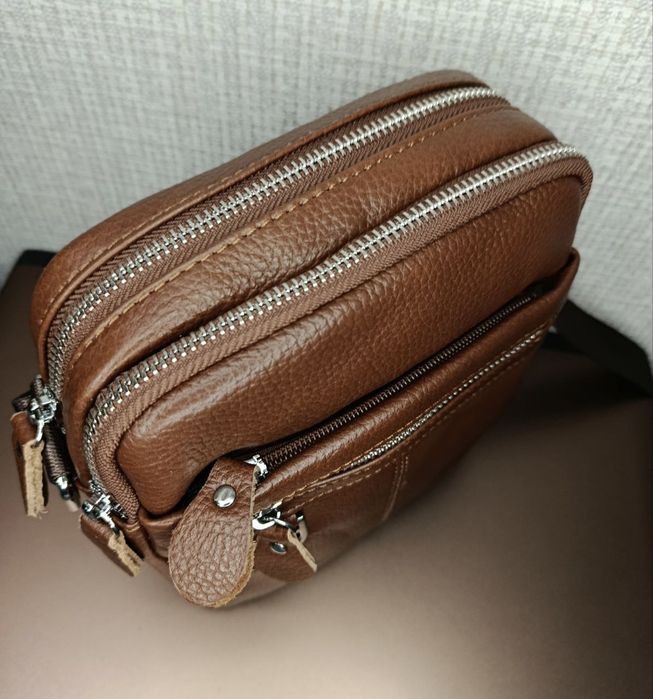 Шкіряна чоловіча сумка месенджер.