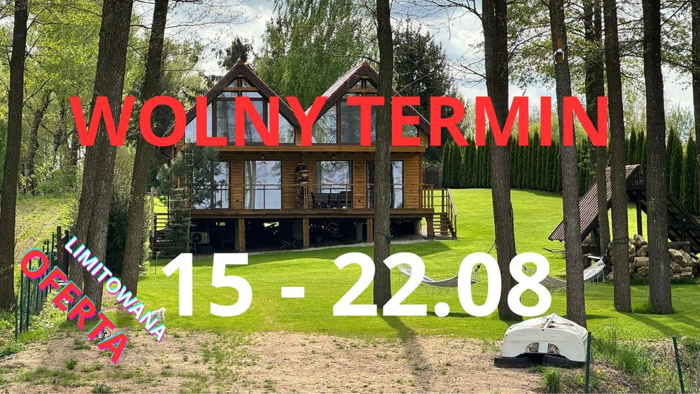 Domek nad jeziorem z linią brzegową Mazury 2026