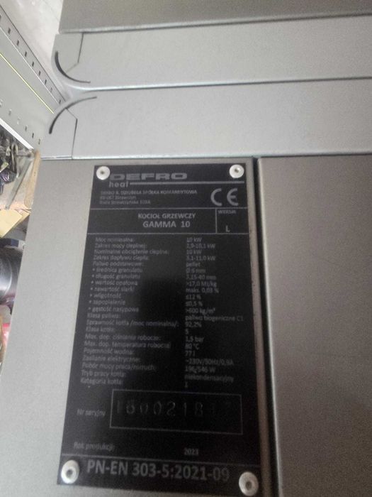Kocioł, piec na Pellet Defro Gamma 10KW klasa 5