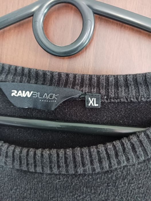 XL czarny męski sweter swetr wkładany