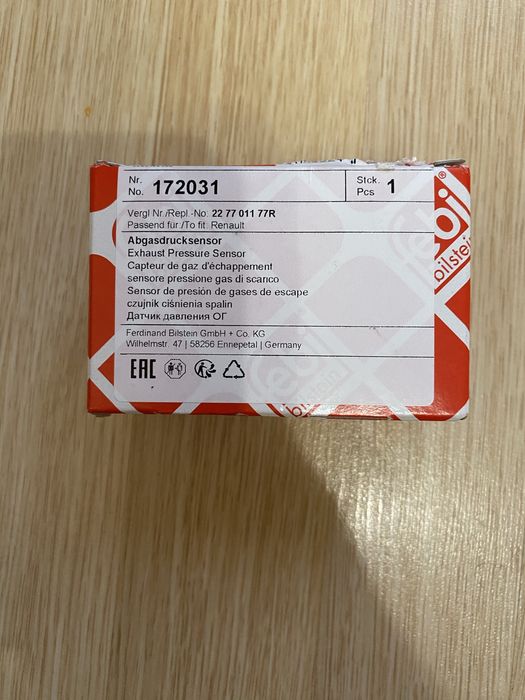 Датчик тиску відпрацьованих газів Renault