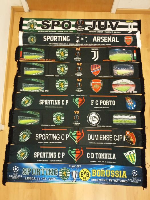 Sporting CP cachecol de jogo de futebol novo oficial, artigo coleção