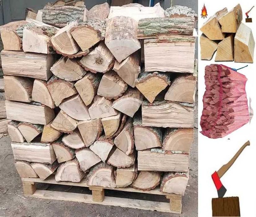 Drewno kominkowe opałowe Brzoza Buk Dąb Rozpałka