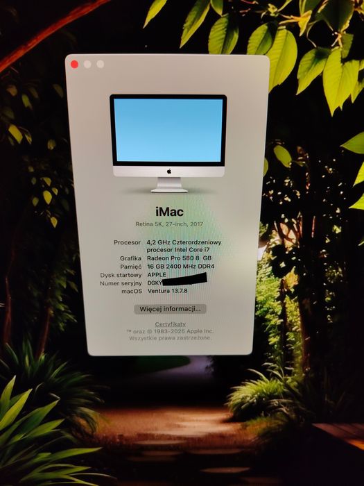 Apple iMac 27 Retina 5K 2017 i7 4.2GHz/Radeon Pro 580 8GB/16GB RAM/2TB