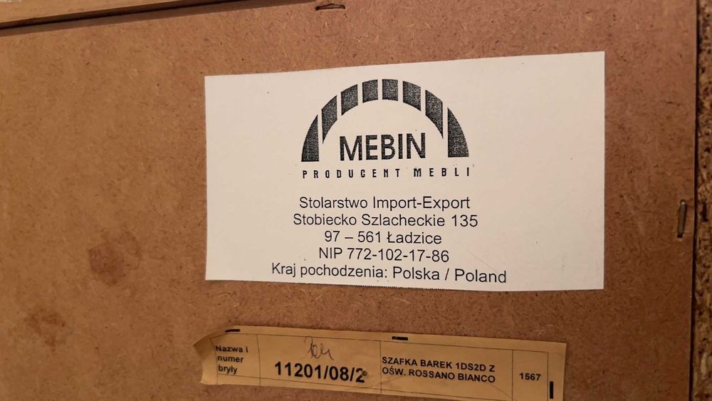 Meble Witryna barek RTV słupek z półką