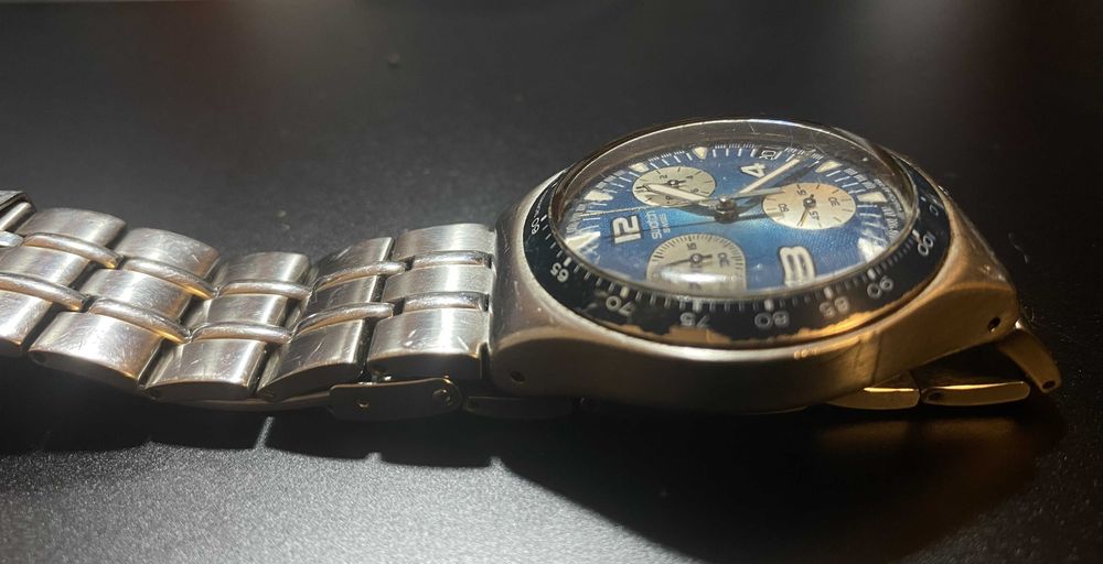 Relógio Swatch em aço inoxidável com Cronómetro