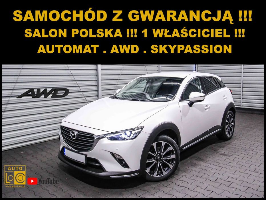 Mazda CX-3 SKYPASSION + Salon POLSKA + 1 Właściciel + Automat + 4x4 !!!