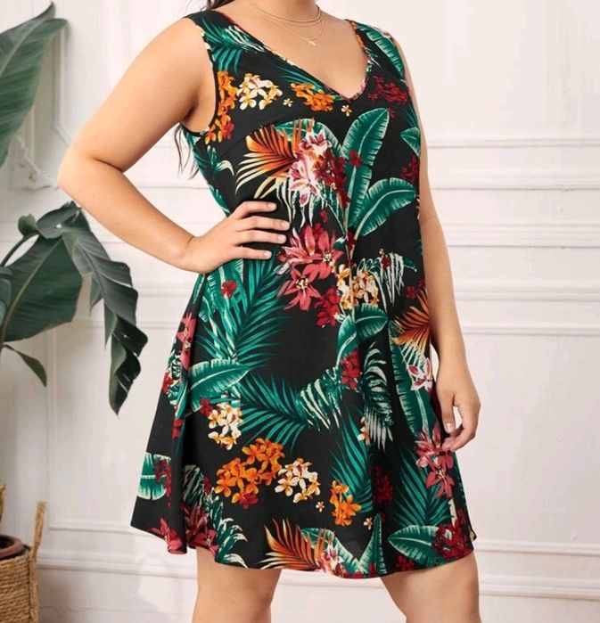 Nowa Sukienka Boho Kwiaty 2XL