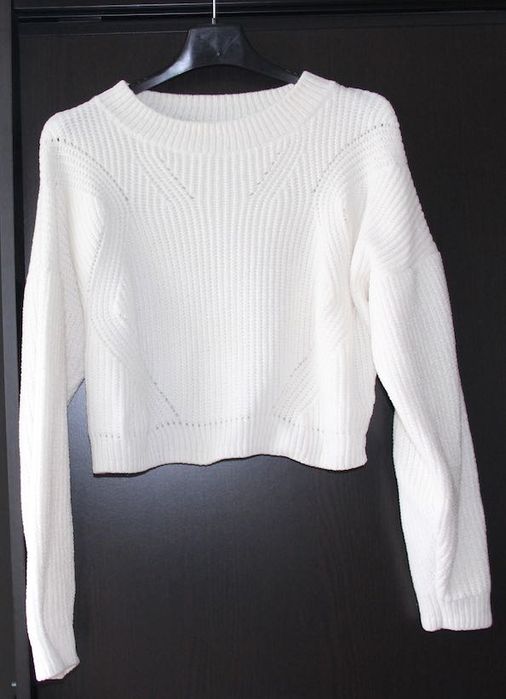 h&m sweter biały bezowe ecru s xs m 34 36 38 kardigan