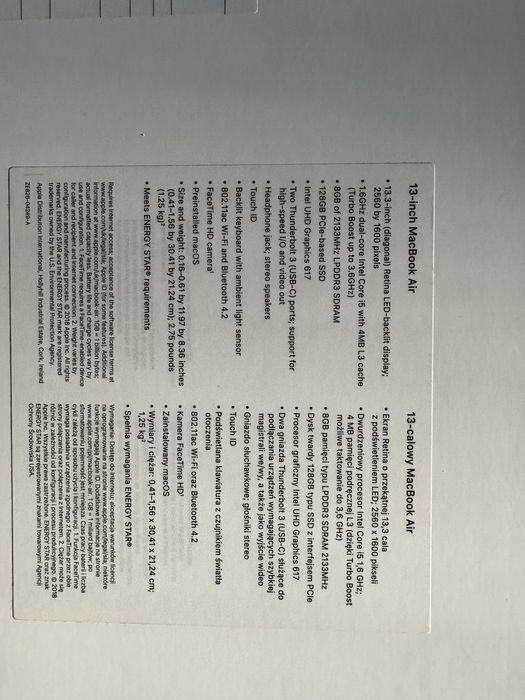 Zestaw : mac book air 2019 i iphone 13