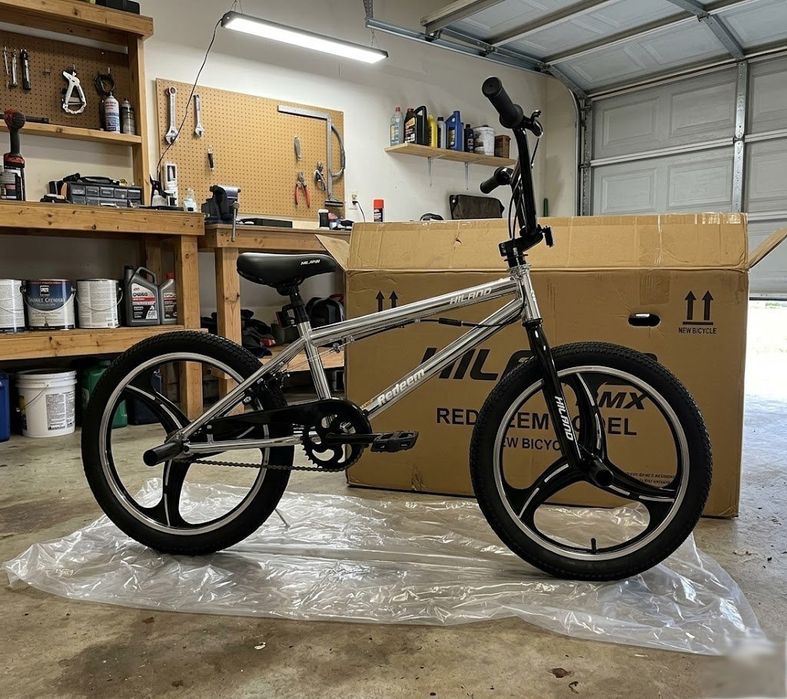 Nowy Kozak wyjątkowy bmx wyczynowy 20" srebrny chrom rama