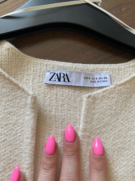 Zara kardigan sweter bez beżowy S must have blogerski wiosenny casual