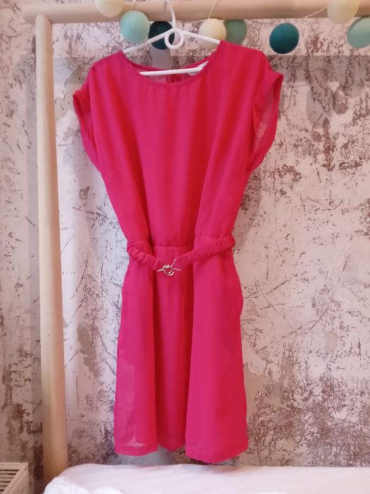 Sukienka Ravel, z kieszeniami, różowa, magenta