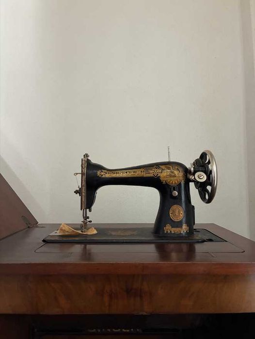 Singer máquina costura móvel original de madeira com pedal
