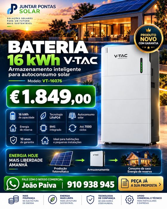 Bateria V-TAC 16.07KWH, Bateria Solar