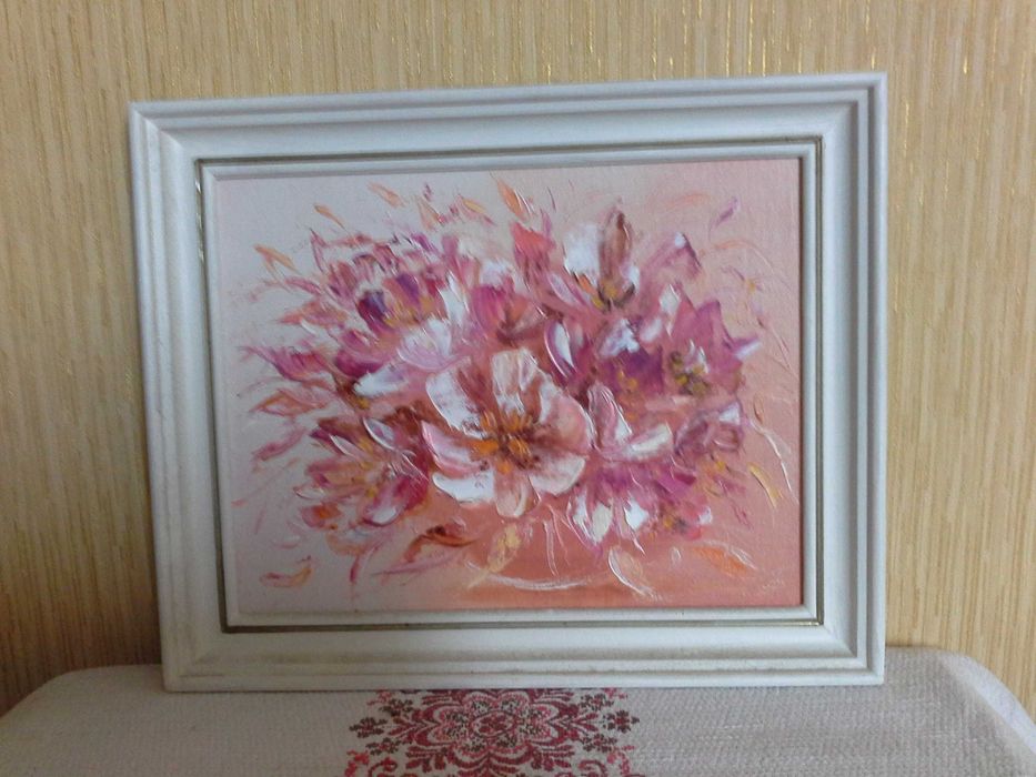 картина цветы холст