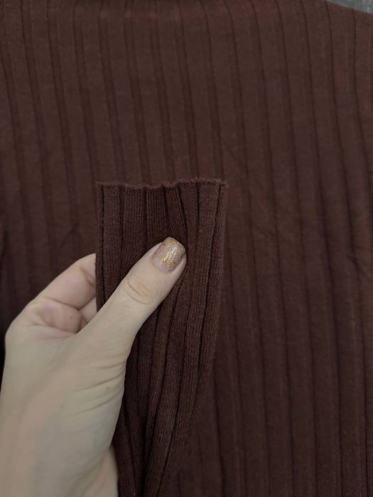 Шоколадний гольф/водолазка/лонг в рубчик, розмір М