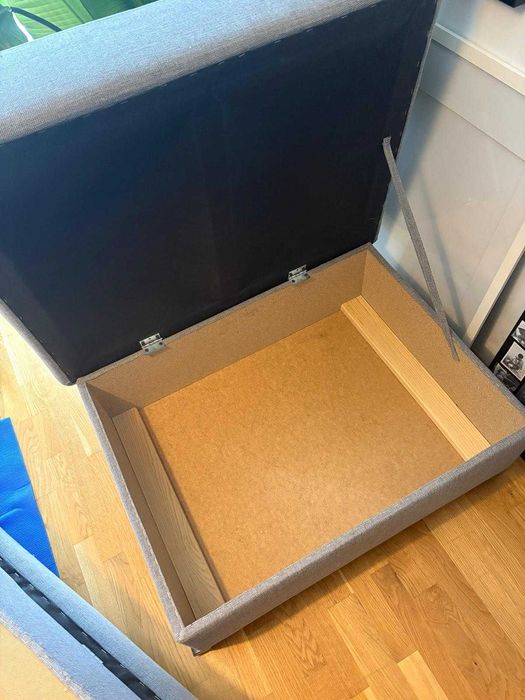 Pufa szara tapicerowana otwierana  - schowek 68x88x44cm