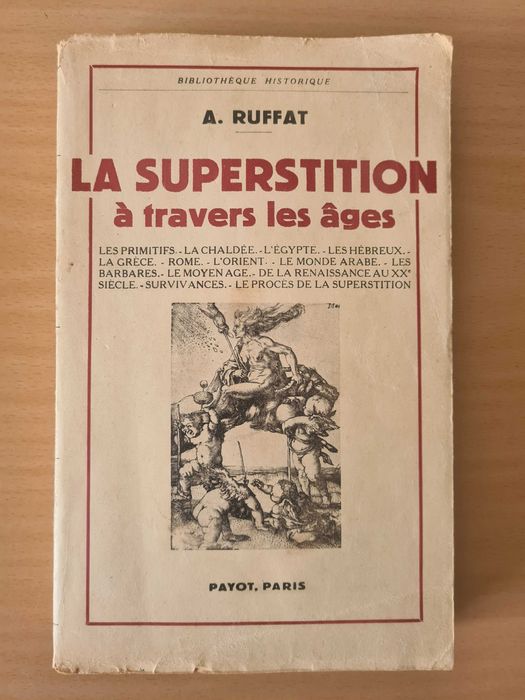 Livro "La Superstition à travers les ages" de A. Ruffat