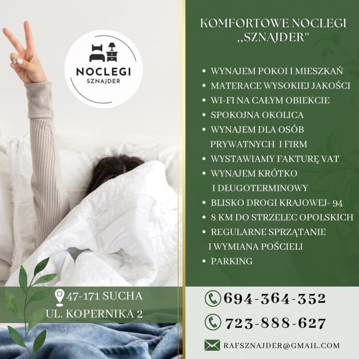 Noclegi, wynajem pokoi 2 osobowych