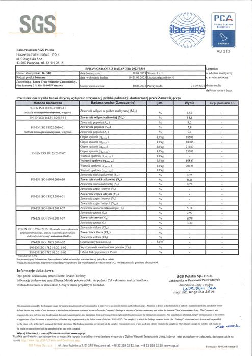 Brykiet torfowy paczkowany na paletach