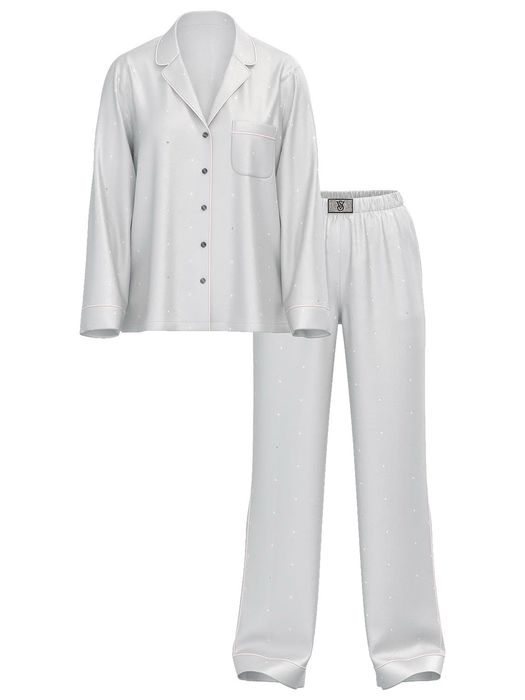 Сатинова піжама victoria's secret glazed satin long pajama set