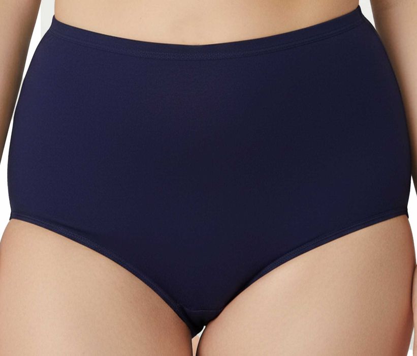 Majtki wysoki stan, granatowe , bawełna, Plus Size 50-56 , biodra do 150cm