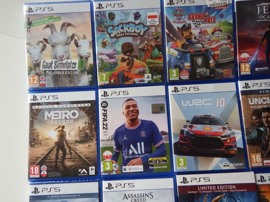 GRY PS5 GOSTYNIN GOW Ragnarok JEDI OCALAŁY Assasins Valhalla Sackboy