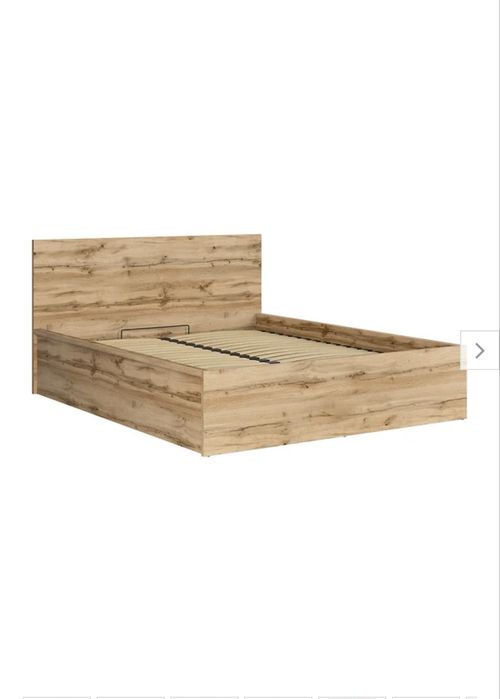 Łóżko BRW Tetrix 160x200 Dąb Wotan + pojemnik + granatowa nakładka! OKAZJA