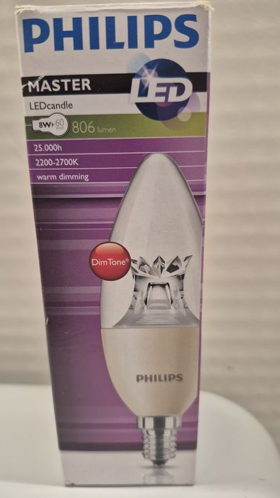 6 szt Żarówki LED Philips Master DimTone 8W  E14 100 lumen, ściemnicz