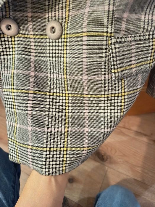 komplet kostium damski wiosna krata