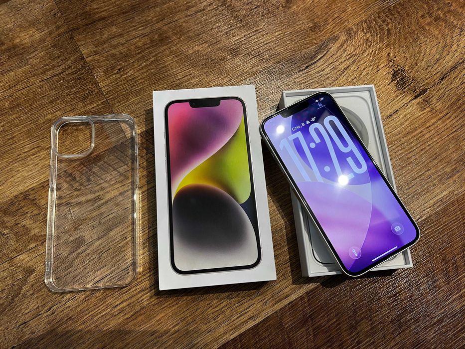Telefon iPhone 14 128GB Biały - 93% Baterii Pudełko Etui Oryginał!